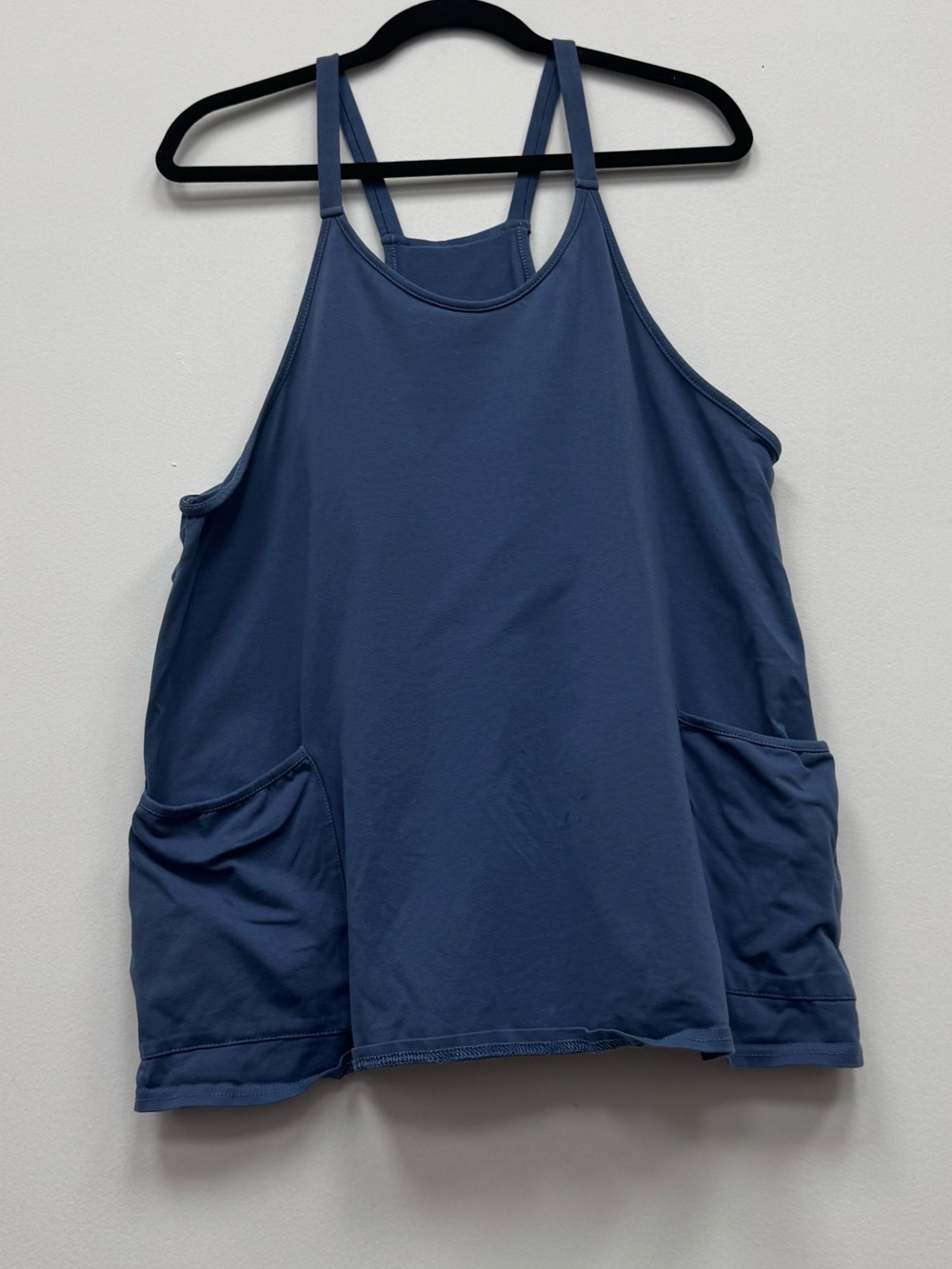 Blue lined Pocket Tank Romper